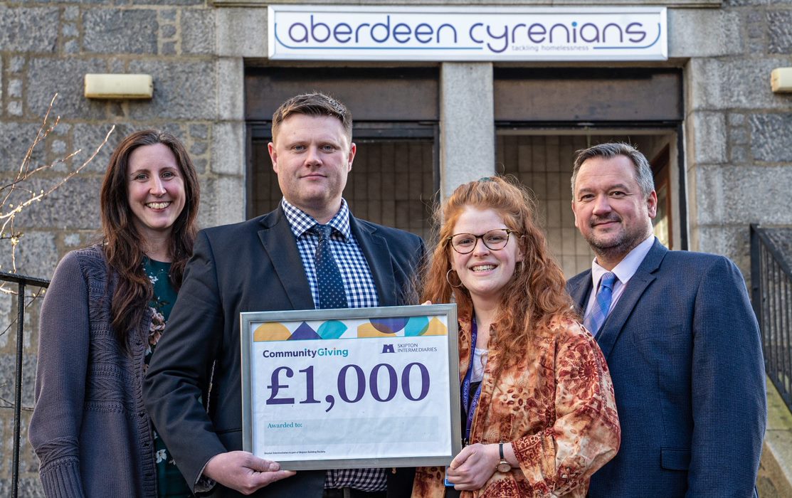 Phil Anderson Financial Services donates £1,000 to Aberdeen Cyrenians