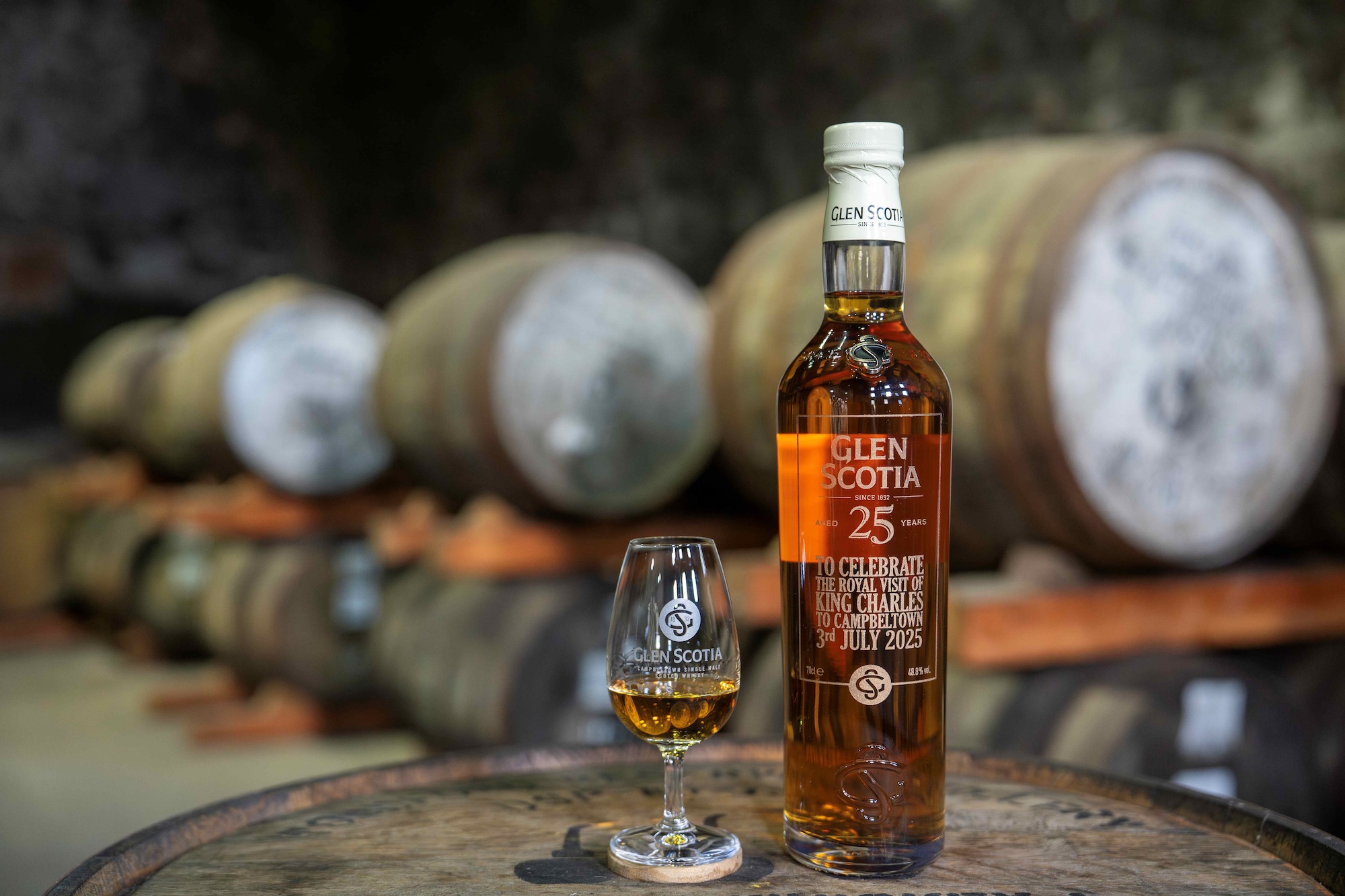 Glen Scotia gifts bespoke 25-year-old whisky to King Charles during royal visit to Campbeltown