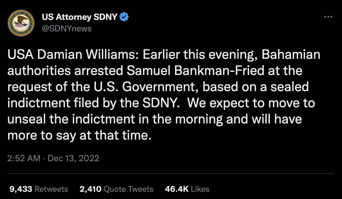 FTX’s Sam Bankman-Fried arrested in the Bahamas ahead of US criminal charges